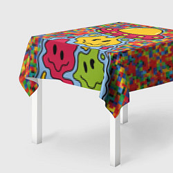 Скатерть для стола Смайлы НЛО Психоделика, цвет: 3D-принт — фото 2