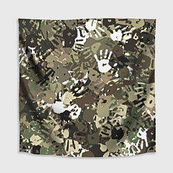 Скатерть для стола Камуфляж с отпечатками рук, цвет: 3D-принт