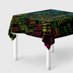 Скатерть для стола Прикольные популярные надписи, цвет: 3D-принт — фото 2