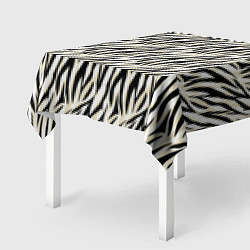 Скатерть для стола Тигровый полосатый узор-черные, бежевые полосы на, цвет: 3D-принт — фото 2