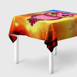 Скатерть для стола Малиновая сова на абстрактном фоне, цвет: 3D-принт — фото 2