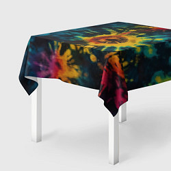 Скатерть для стола Тай дай на темном фоне: арт нейросети, цвет: 3D-принт — фото 2