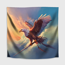 Скатерть для стола Орел с мечом в облаках на закате, цвет: 3D-принт