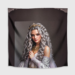 Скатерть для стола Девушка с пепельно-серыми вьющимися волосами, цвет: 3D-принт