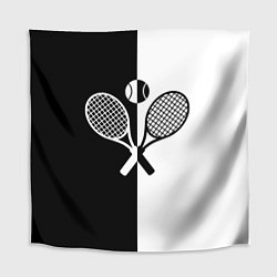 Скатерть для стола Теннис - чёрно белое, цвет: 3D-принт