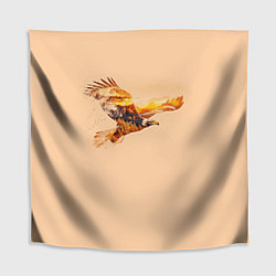 Скатерть для стола Летящий орел и пейзаж на закате, цвет: 3D-принт