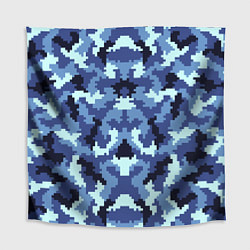 Скатерть для стола Камуфляжный синий стиль, цвет: 3D-принт