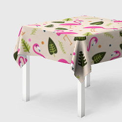 Скатерть для стола Нежный фламинго, цвет: 3D-принт — фото 2