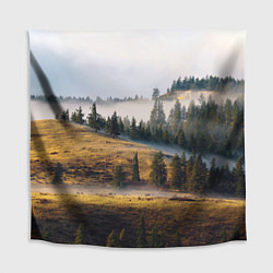Скатерть для стола Туман в горах, цвет: 3D-принт