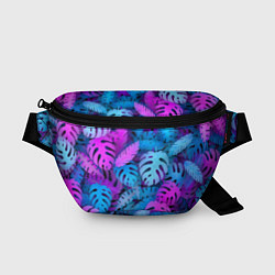 Поясная сумка Сине-розовые тропики, цвет: 3D-принт