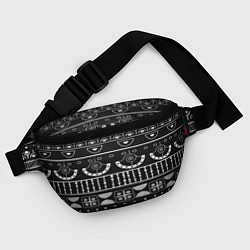 Поясная сумка Black and White ethnic, цвет: 3D-принт — фото 2