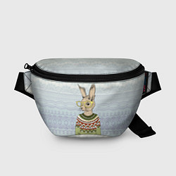 Поясная сумка Кролик хипстер, цвет: 3D-принт