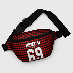 Поясная сумка Hentai 69: Red Grid, цвет: 3D-принт — фото 2
