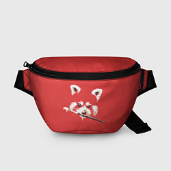 Поясная сумка Красная панда с кисточкой, цвет: 3D-принт