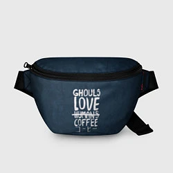 Поясная сумка Ghouls Love Coffee, цвет: 3D-принт