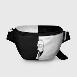 Поясная сумка Гомер Симпсон - в смокинге - black and white, цвет: 3D-принт
