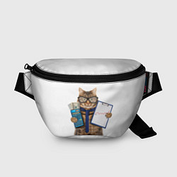 Поясная сумка Кот в очках, цвет: 3D-принт