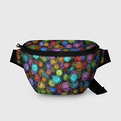 Поясная сумка Разноцветные вирусы, цвет: 3D-принт