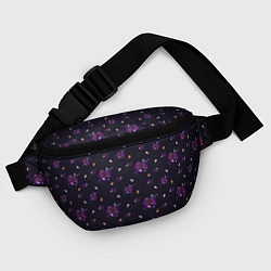 Поясная сумка Фиолетовые розы на темном фоне, цвет: 3D-принт — фото 2