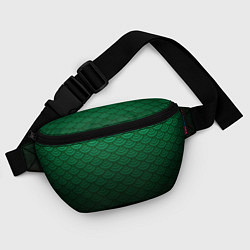 Поясная сумка Узор зеленая чешуя дракон, цвет: 3D-принт — фото 2