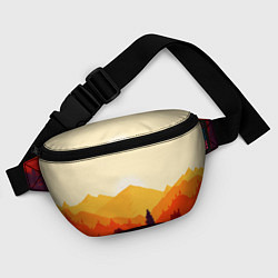 Поясная сумка Горы закат пейзаж лиса арт, цвет: 3D-принт — фото 2