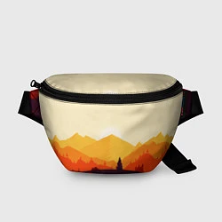 Поясная сумка Горы закат пейзаж лиса арт, цвет: 3D-принт