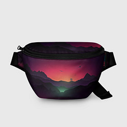Поясная сумка Фиолетовый рассвет, цвет: 3D-принт
