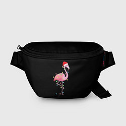 Поясная сумка Новогодний Фламинго, цвет: 3D-принт