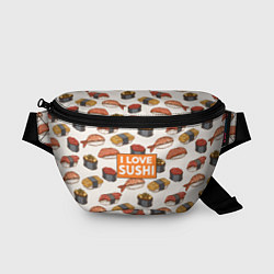 Поясная сумка I love sushi Я люблю суши, цвет: 3D-принт