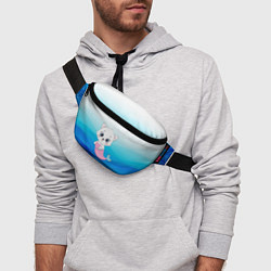 Поясная сумка Котик русалочка Русалка с сердечком Z, цвет: 3D-принт — фото 2