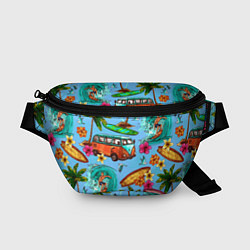Поясная сумка Пальмы, волны, серфинг, цвет: 3D-принт