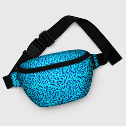 Поясная сумка Неоновые синие узоры, цвет: 3D-принт — фото 2