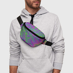 Поясная сумка Неоновый абстрактный узор, цвет: 3D-принт — фото 2