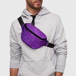 Поясная сумка Фиолетовые треугольники, цвет: 3D-принт — фото 2