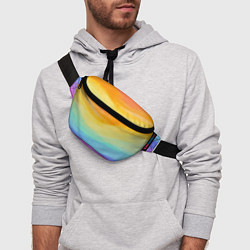 Поясная сумка РАДУЖНЫЕ ВОЛНЫ RAINBOW WAVES Z, цвет: 3D-принт — фото 2
