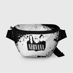Поясная сумка Нирвана Рок Группа Гранж ЧБ Nirvana, цвет: 3D-принт