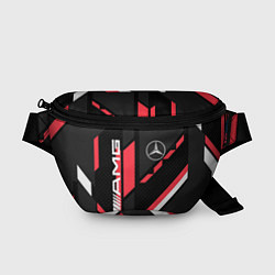 Поясная сумка MERCEDES-BENZ AMG GEOMETRY STRIPES RED, цвет: 3D-принт