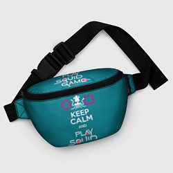 Поясная сумка Keep calm and play squid game, цвет: 3D-принт — фото 2