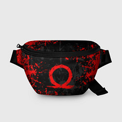 Поясная сумка GOD OF WAR LOGO RED, БРЫЗГИ КРАСОК, цвет: 3D-принт