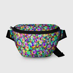 Поясная сумка Rainbow flowers, цвет: 3D-принт
