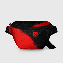 Поясная сумка DOTA 2 RED LOGO, БРЫЗГИ КРАСОК, цвет: 3D-принт
