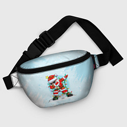 Поясная сумка Santa Dabbing в гирлянде, цвет: 3D-принт — фото 2