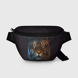 Поясная сумка Тигр с голубыми глазами, цвет: 3D-принт