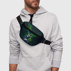 Поясная сумка Аста Черный клевер Black clover, цвет: 3D-принт — фото 2