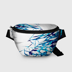 Поясная сумка 3D ВЗРЫВ ПЛИТ Белые и синие осколки, цвет: 3D-принт