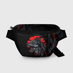 Поясная сумка Дикий волк на закате, цвет: 3D-принт