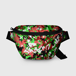 Поясная сумка Красно-зеленый камуфляж, цвет: 3D-принт