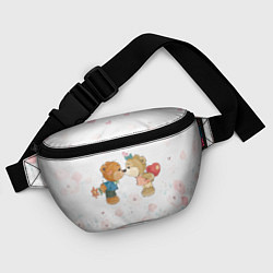 Поясная сумка Плюшевый Поцелуй Влюблённые Мишки, цвет: 3D-принт — фото 2
