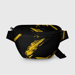 Поясная сумка BLACK AND YELLOW GRUNGE ГРАНЖ, цвет: 3D-принт