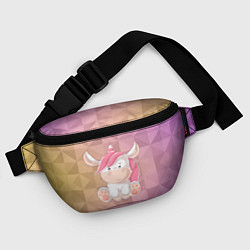 Поясная сумка Единорог с розовыми волосами, цвет: 3D-принт — фото 2
